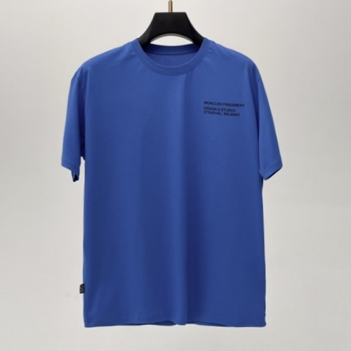 -モンクレールメンズクルーネック半袖Tシャツc02146ブルー