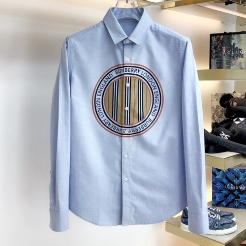 バーバリーバーバリーメンズヴィンテージベーシックシャツr03704ブルー