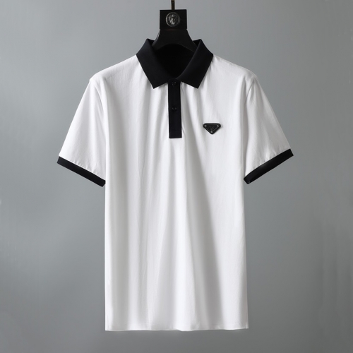 プラダプラダメンズベーシック半袖Tシャツa02179.ホワイト