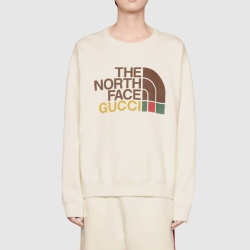 グッチ-グッチユニセックスコットンクルーネック長袖Tシャツc03467アイボリー