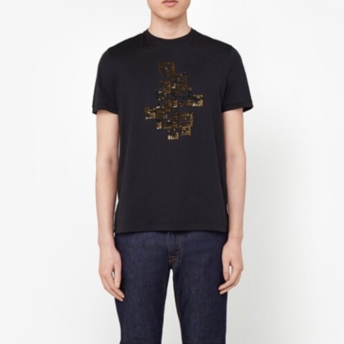 ェンディェンディメンズカジュアルコットン半袖Tシャツn0937ブラック