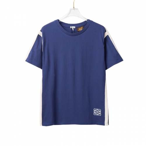 ロエベロエベユニセックススマイル半袖Tシャツe0395ネイビー