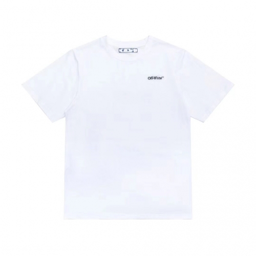 オフホワイトオフホワイトユニセックスプリントコットン半袖Tシャツf0644ホワイト