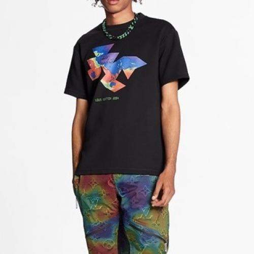 ルイヴィトンルイヴィトンユニセックス半袖Tシャツu02647ブラック