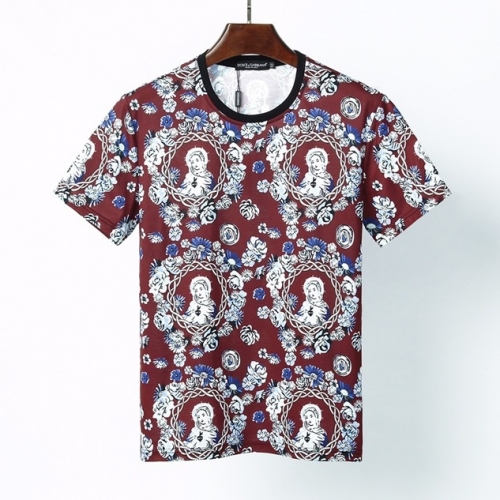 ドルチェ＆ガッバーナドルチェ＆ガッバーナメンズシルケット半袖Tシャツl0300バーガンディ