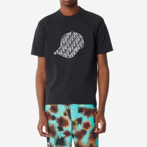 ディオール-ディオールユニセックスカジュアルクルーネック半袖Tシャツo01150ブラック