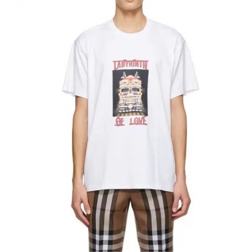 バーバリーバーバリーユニセックスコットン半袖Tシャツr03722.ホワイト