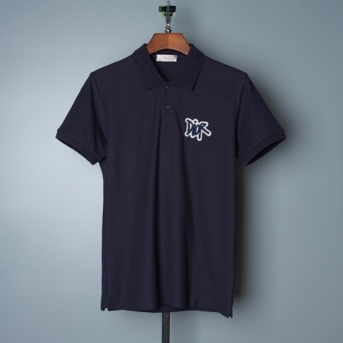 ディオール-ディオールユニセックスカジュアルクルーネック半袖Tシャツo01156ネイビー