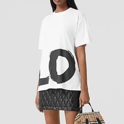 バーバリーユニセックスコットン半袖Tシャツr03735.ホワイト