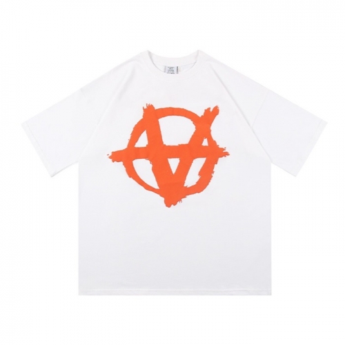 ヴェトモンヴェトモンユニセックスプリントオーバーサイズ半袖Tシャツt0121ホワイト