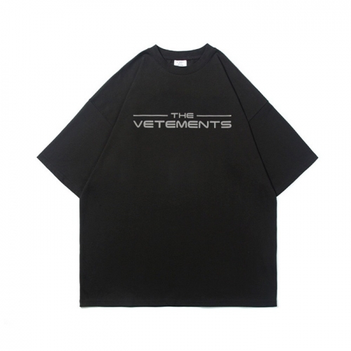 ヴェトモンヴェトモンユニセックスプリントオーバーサイズ半袖Tシャツt0124ブラック