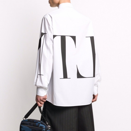 ヴァレンティノメンズカジュアルコットンシャツl0464.ホワイト