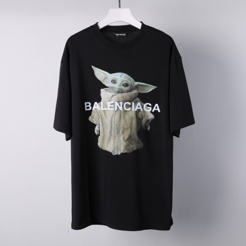 バレンシアガバレンシアガユニセックスコットン半袖Tシャツl0974ブラック