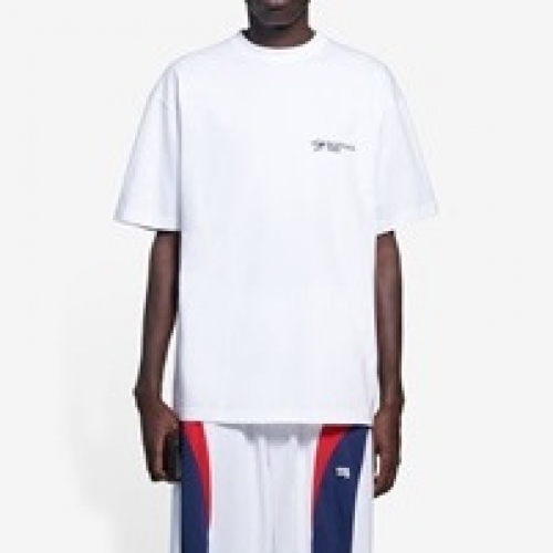 バレンシアガバレンシアガユニセックスコットン半袖Tシャツl0976ホワイト