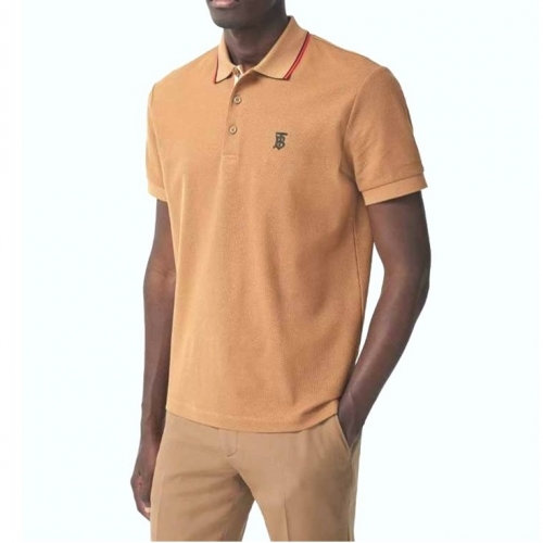 バーバリーバーバリーメンズコットン半袖Tシャツr03760.キャメル