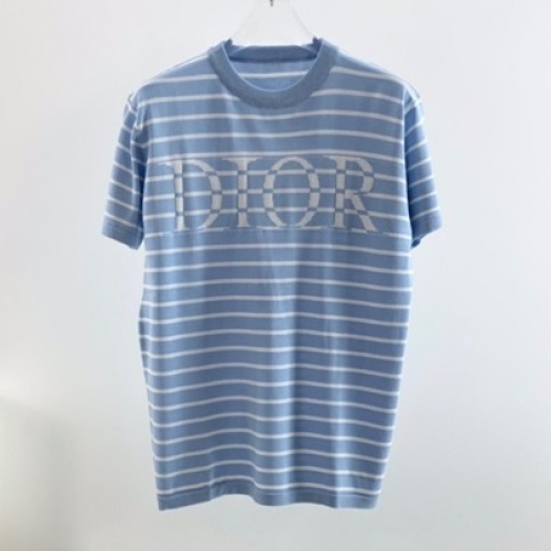 ディオール-ディオールユニセックスカジュアルクルーネック半袖Tシャツo01164ブルー