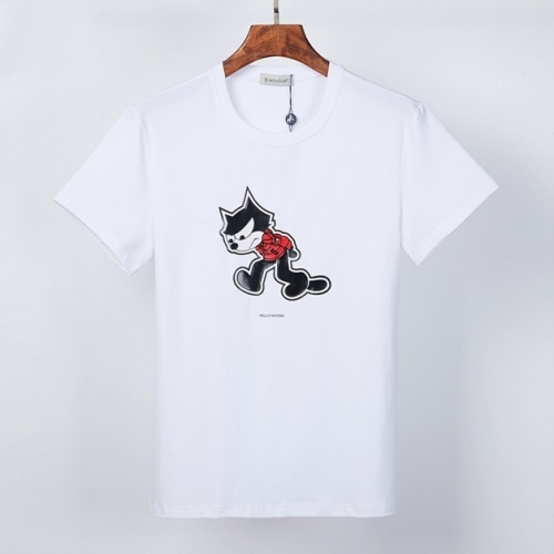 -モンクレールメンズクルーネック半袖Tシャツc02166ホワイト