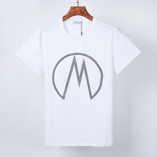 -モンクレールメンズクルーネック半袖Tシャツc02177ホワイト