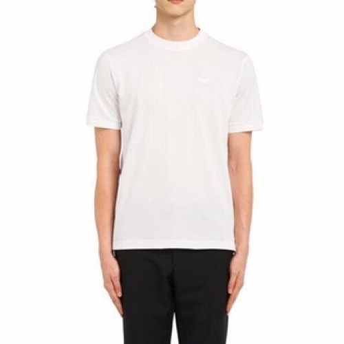 プラダプラダユニセックスベーシック半袖Tシャツa02200ホワイト