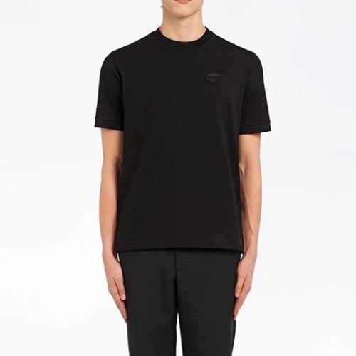 プラダプラダユニセックスベーシック半袖Tシャツa02201ブラック