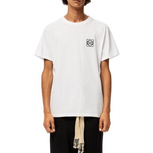 ロエベロエベユニセックススマイル半袖Tシャツe0406ホワイト