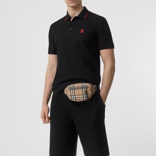 バーバリーバーバリーメンズコットン半袖Tシャツr03781.ブラック