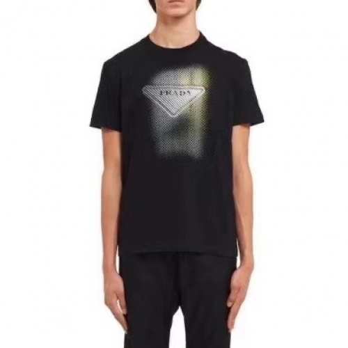 プラダプラダユニセックスベーシック半袖Tシャツa02203.ブラック