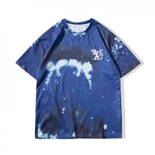 ルイヴィトンルイヴィトンユニセックス半袖Tシャツu02687ブルー