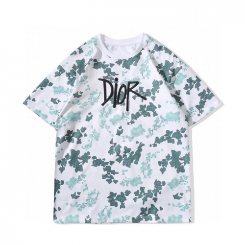 ディオール-ディオールユニセックスカジュアルクルーネック半袖Tシャツo01177.ホワイト