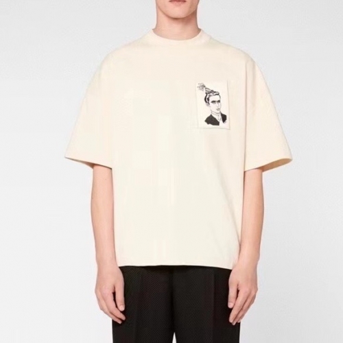 アミユニセックスコットンカジュアル半袖Tシャツ0092ホワイト