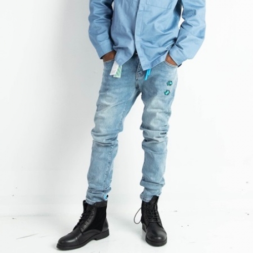 オフホワイトオフホワイトメンズデニムジーンズf0665ブルー