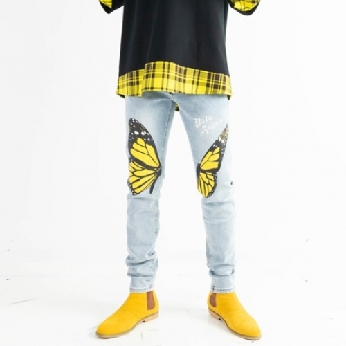 オフホワイトメンズデニムジーンズf0676ブルー