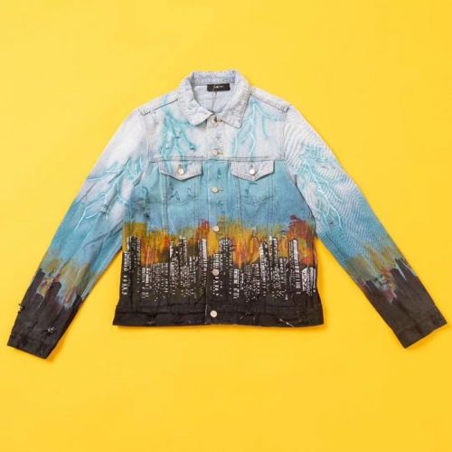 アミリアミリメンズカジュアルデニムジャケット0142.ブルー