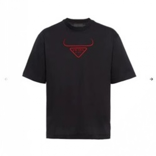 プラダプラダユニセックスベーシック半袖Tシャツa02209ブラック