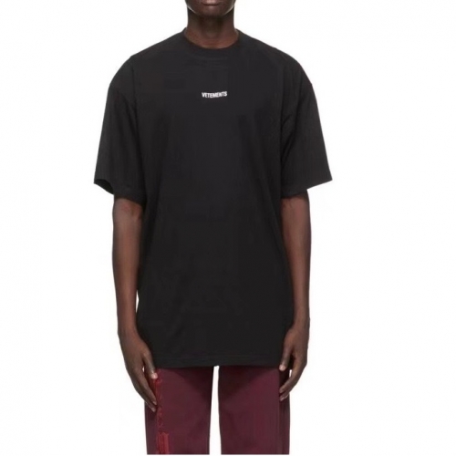 ヴェトモンヴェトモンユニセックスプリントオーバーサイズ半袖Tシャツt0128ブラック