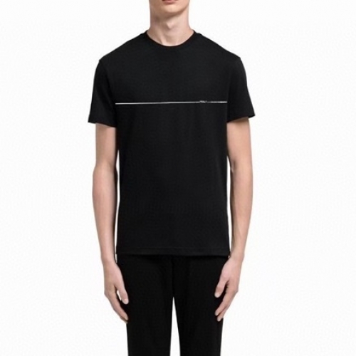 プラダプラダユニセックスベーシック半袖Tシャツa02210.ブラック