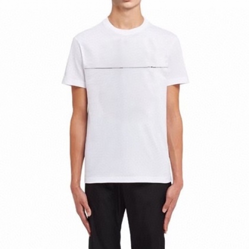 プラダプラダユニセックスベーシック半袖Tシャツa02211.ホワイト