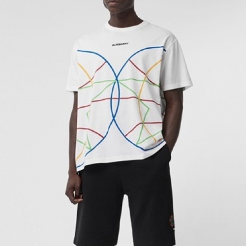 バーバリーバーバリーメンズコットン半袖Tシャツr03791ホワイト