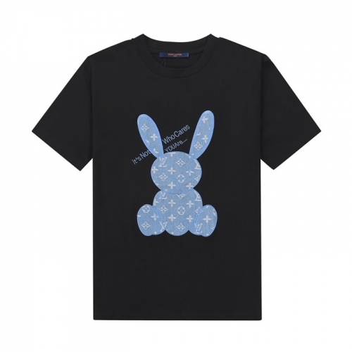 ルイヴィトンユニセックス半袖Tシャツu02711ブラック