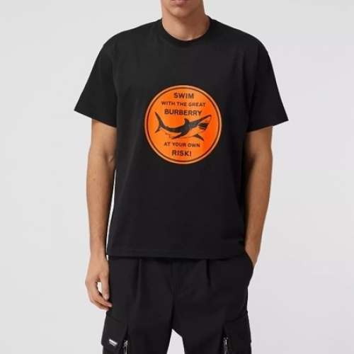 バーバリーバーバリーメンズコットン半袖Tシャツr03791ブラック