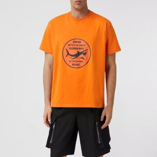 バーバリーバーバリーメンズコットン半袖Tシャツr03792オレンジ