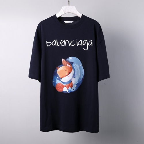 バレンシアガバレンシアガユニセックスコットン半袖Tシャツl0990ブラック