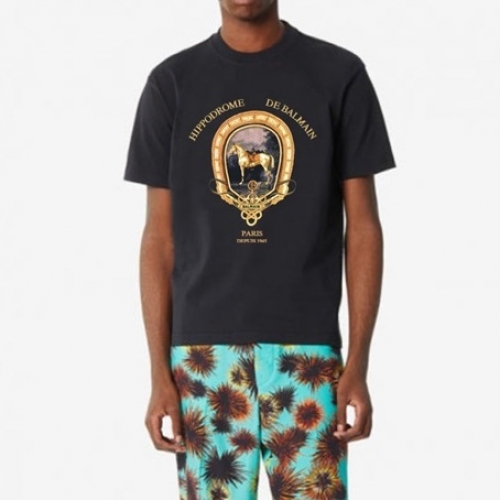 バルマンバルマンユニセックスコットン半袖Tシャツm0127.ブラック