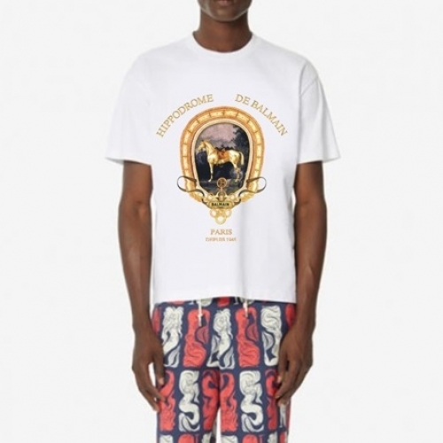 バルマンバルマンユニセックスコットン半袖Tシャツm0128.ホワイト