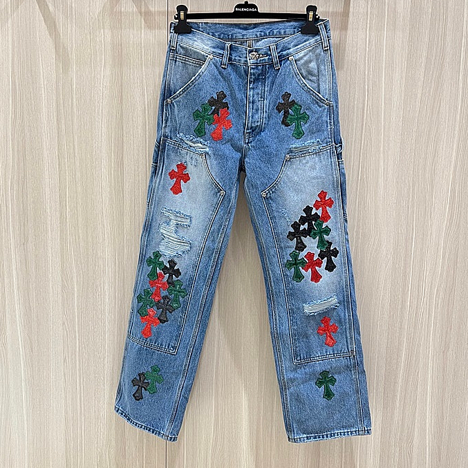 クロムハーツクロムハーツ5メンズカジュアルデニムジーンズr0330ブルー