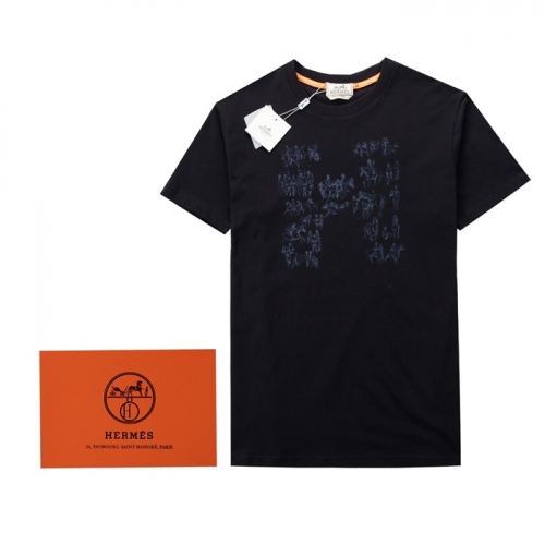 エルメス-エルメスメンズクルーネック半袖Tシャツr0614ブラック