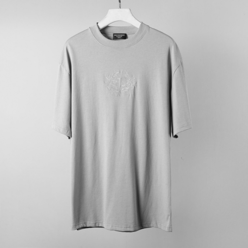 バレンシアガバレンシアガユニセックスコットン半袖Tシャツl0995グレー