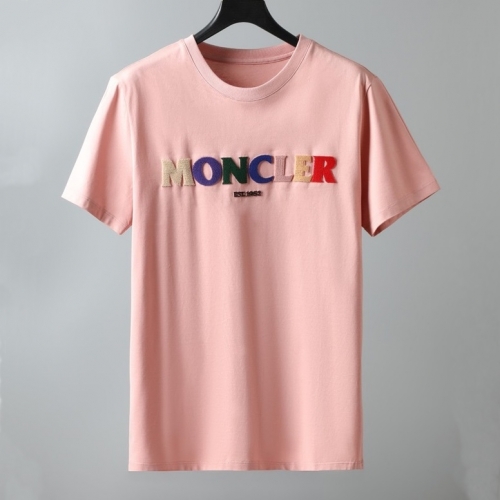 -モンクレールメンズクルーネック半袖Tシャツc02183ピンク