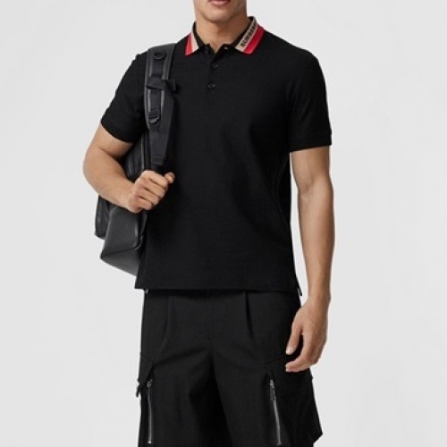 バーバリーメンズコットン半袖Tシャツr03801.ブラック