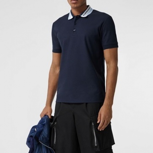 バーバリーメンズコットン半袖Tシャツr03802.ネイビー